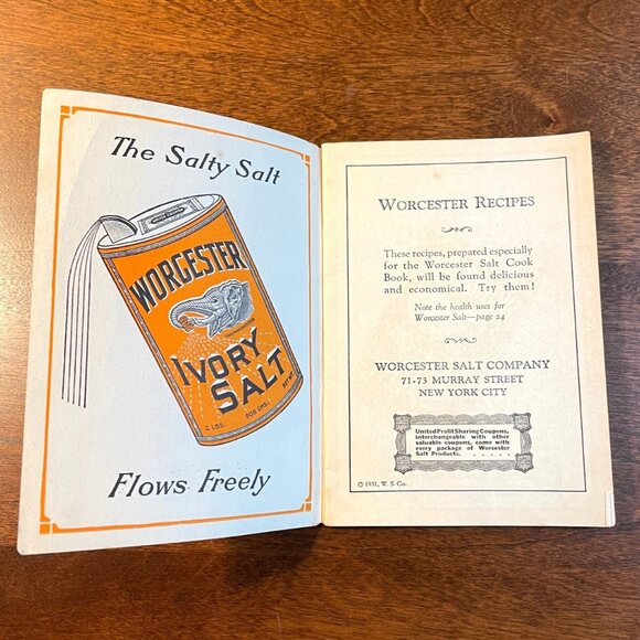 1931 Vintage 'The Worcester Salt Cook Book' by Worcester Salt Co., NYC - Picture 3 of 7